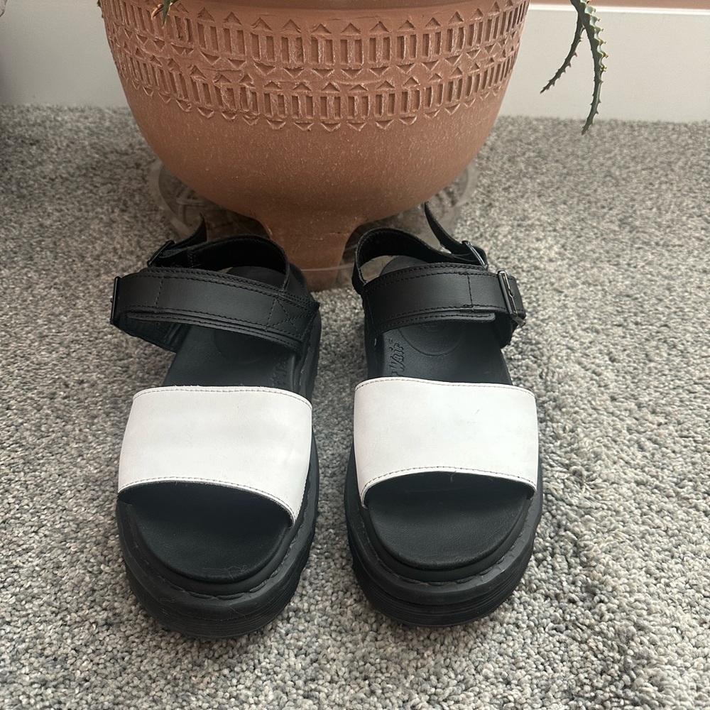 Dr. Martens Black and White Sandals.